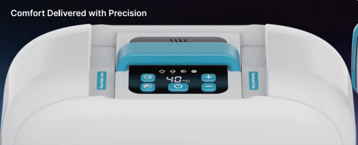 ZW193 intelligent temperature control panel showing 40 degree Celsius with plus minus buttons